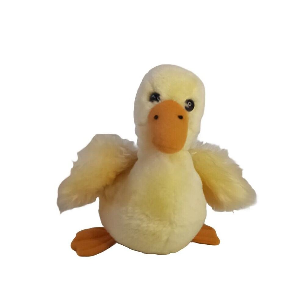 Vtg Wallace Berrie Plush Duck Duckling Stuffed Animal 7" Easter Toy Fluffy 80s
